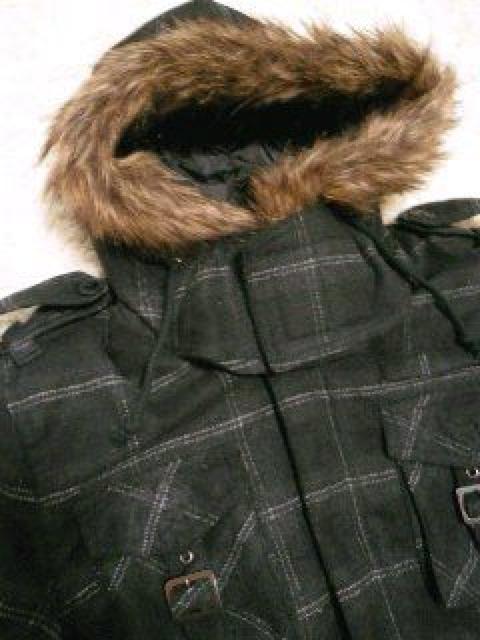 【in the attic】ボリュームネック♪襟元比翼仕立て M-65チェック柄メルトンコート < ブランド 【in the attic】ボリュームネック♪襟元比翼仕立て M-65チェック柄メルトンコート < ブランドの