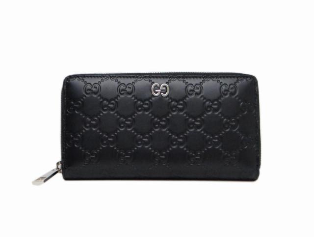 グッチ グッチシマ レザー ラウンドファスナー長財布 ブラック【送料無料】 < ブランド  グッチ グッチシマ レザー ラウンドファスナー長財布 ブラック【送料無料】  < ブランドの