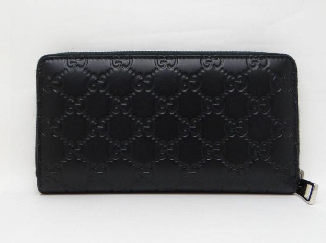 グッチ グッチシマ レザー ラウンドファスナー長財布 ブラック【送料無料】 < ブランド  グッチ グッチシマ レザー ラウンドファスナー長財布 ブラック【送料無料】 < ブランドの