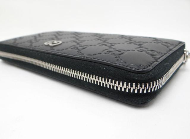 グッチ グッチシマ レザー ラウンドファスナー長財布 ブラック【送料無料】 < ブランド  グッチ グッチシマ レザー ラウンドファスナー長財布 ブラック【送料無料】 < ブランドの