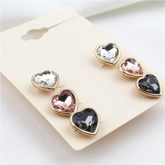 新品 FOREVER21 アンティーク調ストーンハートピアス 3色セット < ブランド 新品 FOREVER21 アンティーク調ストーンハートピアス 3色セット < ブランドの