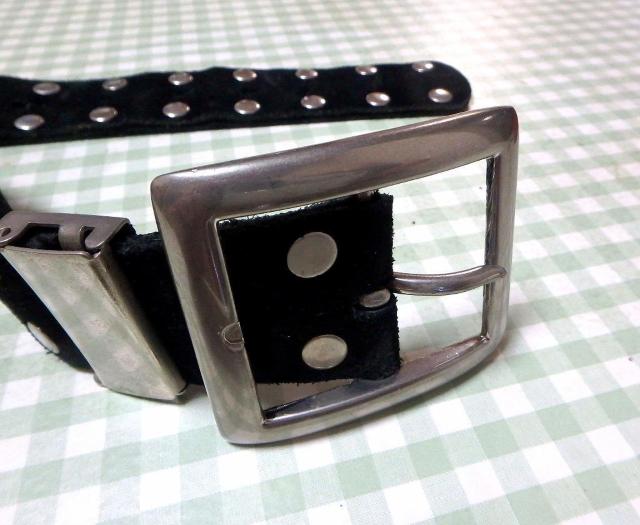 ◆ベルト レザー スタッズ 黒 ブラック 中古品 < 男性ファッション  ◆ベルト レザー スタッズ 黒 ブラック 中古品 < 男性ファッションの