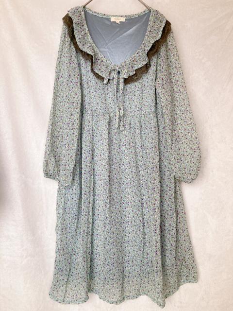 ハッシュアッシュ 長袖 花柄 シースル チュニック ワンピース 襟付き レース N2m < ブランド  ハッシュアッシュ 長袖 花柄 シースル チュニック ワンピース 襟付き レース N2m  < ブランドの