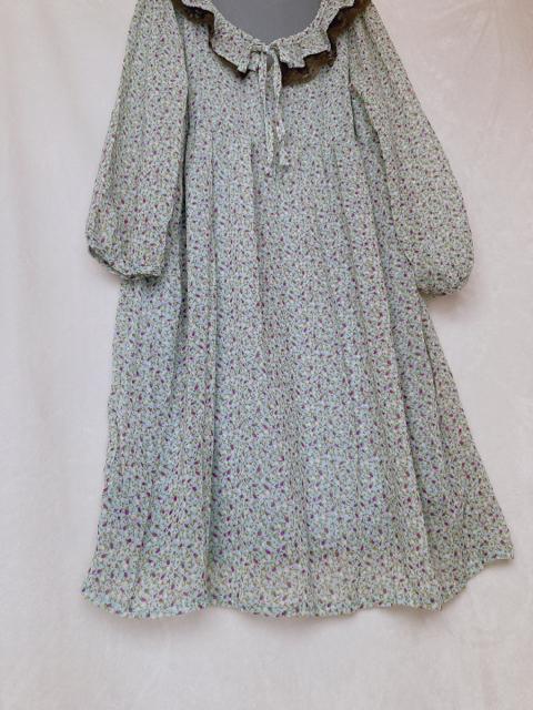 ハッシュアッシュ 長袖 花柄 シースル チュニック ワンピース 襟付き レース N2m < ブランド  ハッシュアッシュ 長袖 花柄 シースル チュニック ワンピース 襟付き レース N2m < ブランドの