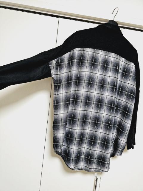 AZUL by moussy  チェック ドルマン ネルシャツ 黒 M < ブランド  AZUL by moussy  チェック ドルマン ネルシャツ 黒 M < ブランドの
