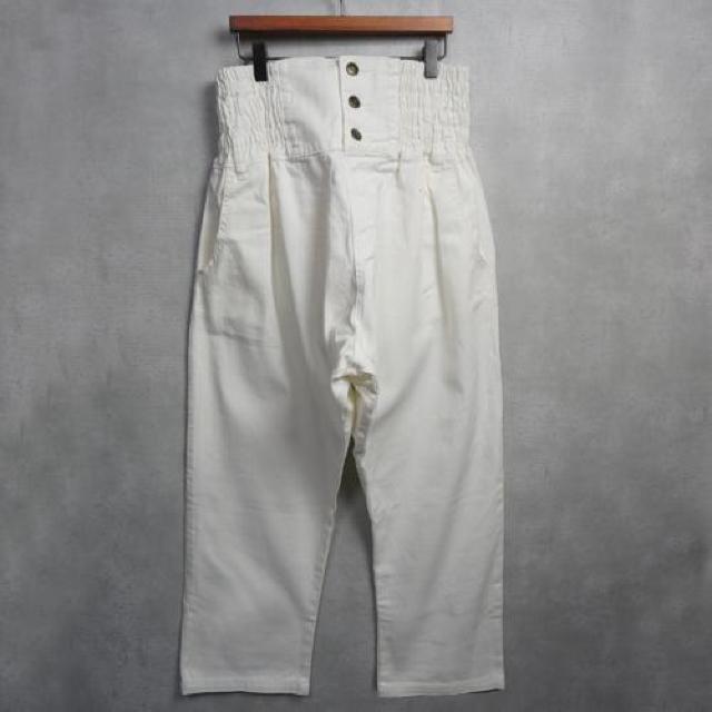 新品 cotton サルエルパンツ ハイウエスト ホワイト < 女性ファッション  新品 cotton サルエルパンツ ハイウエスト ホワイト  < 女性ファッションの