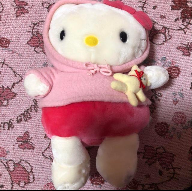 中古※底汚れあり激レア★フード付きキティ ぬいぐるみ★1997年製 < おもちゃ 中古※底汚れあり激レア★フード付きキティ ぬいぐるみ★1997年製 < おもちゃの
