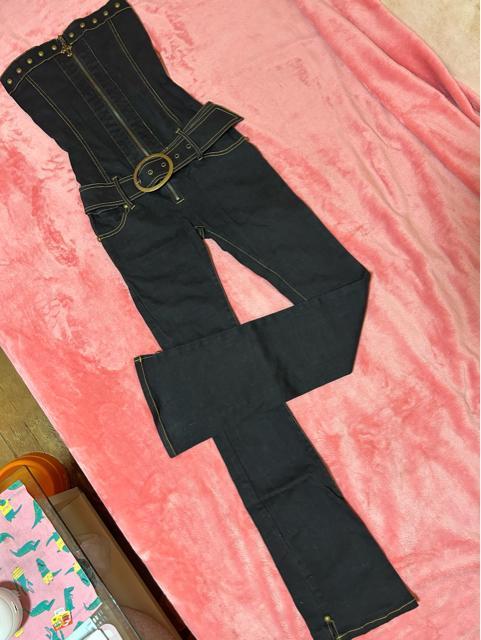 d.i.a.  ブラックデニム フロントクロスジッパー  ベアトップオールインワン ジャンプスーツ 新品未使用 < ブランド  d.i.a.  ブラックデニム フロントクロスジッパー  ベアトップオールインワン ジャンプスーツ 新品未使用  < ブランドの