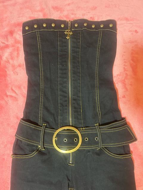 d.i.a.  ブラックデニム フロントクロスジッパー  ベアトップオールインワン ジャンプスーツ 新品未使用 < ブランド  d.i.a.  ブラックデニム フロントクロスジッパー  ベアトップオールインワン ジャンプスーツ 新品未使用 < ブランドの