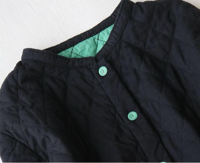 中綿コート キルトジャケット ロング丈 アウター 配色 ブラックグリーン 大きいサイズ < 女性ファッション 中綿コート キルトジャケット ロング丈 アウター 配色 ブラックグリーン 大きいサイズ < 女性ファッションの