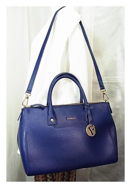 激安良品☆正規極美品 FURLA フルラ リンダ 2WAY ハンドバッグ 