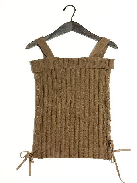 新品〈KIRKE〉編み上げリボンサマーニット(Mサイズ)BR < 女性ファッション  新品〈KIRKE〉編み上げリボンサマーニット(Mサイズ)BR  < 女性ファッションの