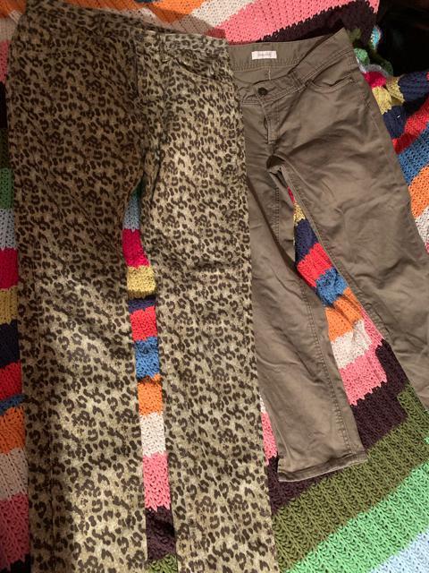 G U他2枚ストレッチ Lサイズ ズボン2枚 茶色ヒョウ豹柄 送料無料 < 女性ファッション  G U他2枚ストレッチ Lサイズ ズボン2枚 茶色ヒョウ豹柄 送料無料  < 女性ファッションの