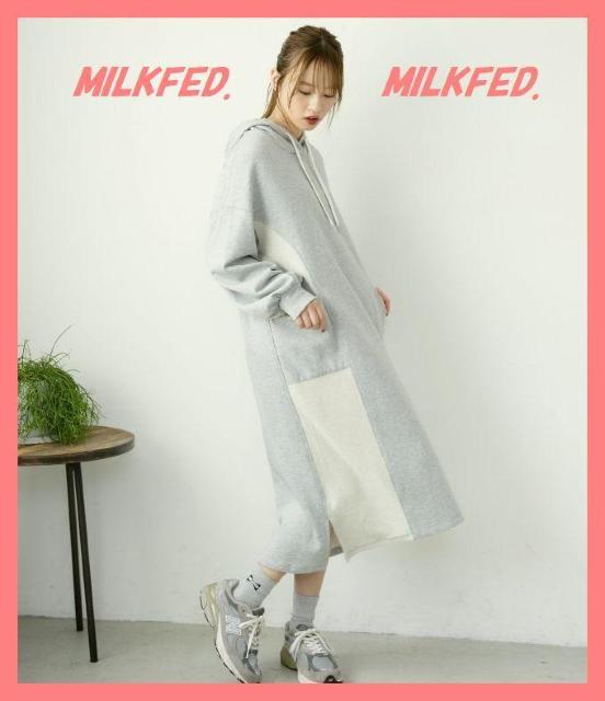 ☆ミルクフェド☆超美品レア♪完売パッチワークロングパーカーワンピ☆ < ブランド ☆ミルクフェド☆超美品レア♪完売パッチワークロングパーカーワンピ☆ < ブランドの