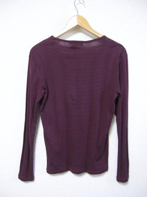 □EDIFICE/エディフィス ボーダー柄 Vネック 長袖 Tシャツ/メンズ・38(S) < ブランド □EDIFICE/エディフィス ボーダー柄 Vネック 長袖 Tシャツ/メンズ・38(S) < ブランドの