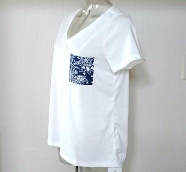 神戸レタス★ペイズリー柄ポケット Vネック Tシャツ < ブランド  神戸レタス★ペイズリー柄ポケット Vネック Tシャツ < ブランドの