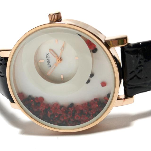 新品 未使用★ENMEX【シェル文字盤】クリスタル 大型腕時計 < 女性アクセサリー/時計  新品 未使用★ENMEX【シェル文字盤】クリスタル 大型腕時計 < 女性アクセサリー/時計の