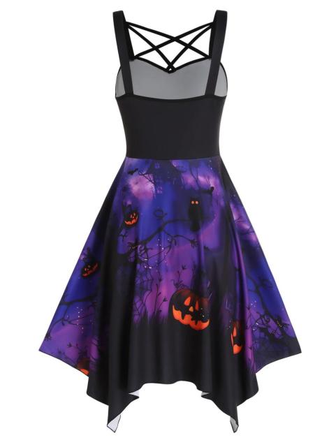 新品 大きいサイズ3L ゴシックハロウィンイレギュラーヘムドレスワンピース < 女性ファッション  新品 大きいサイズ3L ゴシックハロウィンイレギュラーヘムドレスワンピース < 女性ファッションの