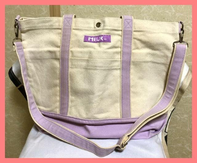 ☆ミルクフェド☆美品♪2wayキャンバスロゴビッグトートショルダーバッグ☆ < ブランド ☆ミルクフェド☆美品♪2wayキャンバスロゴビッグトートショルダーバッグ☆ < ブランドの