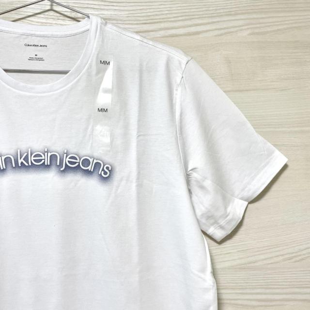 カルバンクラインジーンズ Tシャツ M 半袖 プリント コットン 白 ホワイト < 男性ファッション カルバンクラインジーンズ Tシャツ M 半袖 プリント コットン 白 ホワイト < 男性ファッションの
