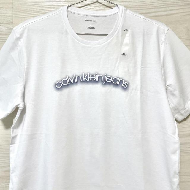 カルバンクラインジーンズ Tシャツ M 半袖 プリント コットン 白 ホワイト < 男性ファッション カルバンクラインジーンズ Tシャツ M 半袖 プリント コットン 白 ホワイト < 男性ファッションの