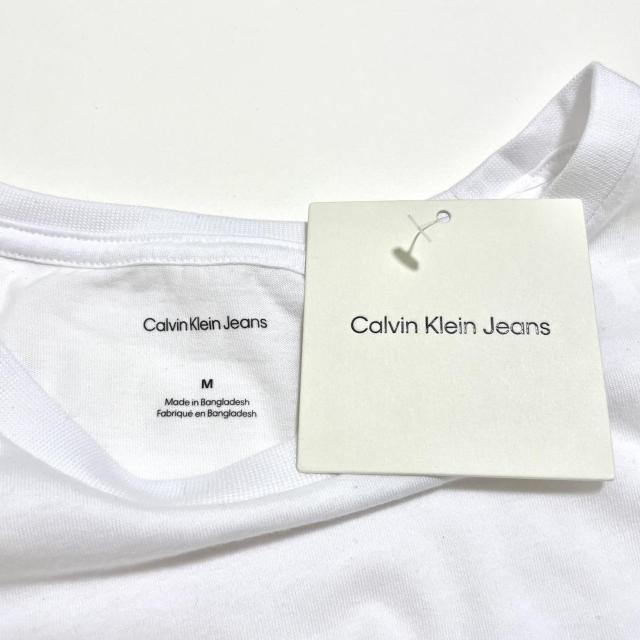 カルバンクラインジーンズ Tシャツ M 半袖 プリント コットン 白 ホワイト < 男性ファッション カルバンクラインジーンズ Tシャツ M 半袖 プリント コットン 白 ホワイト < 男性ファッションの