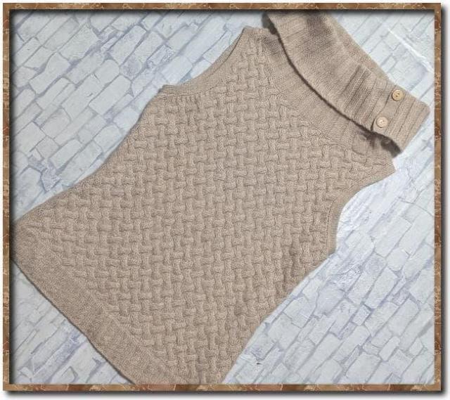 カシミヤ100%ノースリーブタートルニット 薄茶 < 女性ファッション カシミヤ100%ノースリーブタートルニット 薄茶 < 女性ファッションの