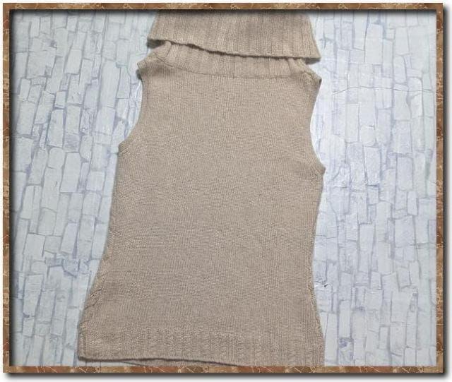 カシミヤ100%ノースリーブタートルニット 薄茶 < 女性ファッション カシミヤ100%ノースリーブタートルニット 薄茶 < 女性ファッションの