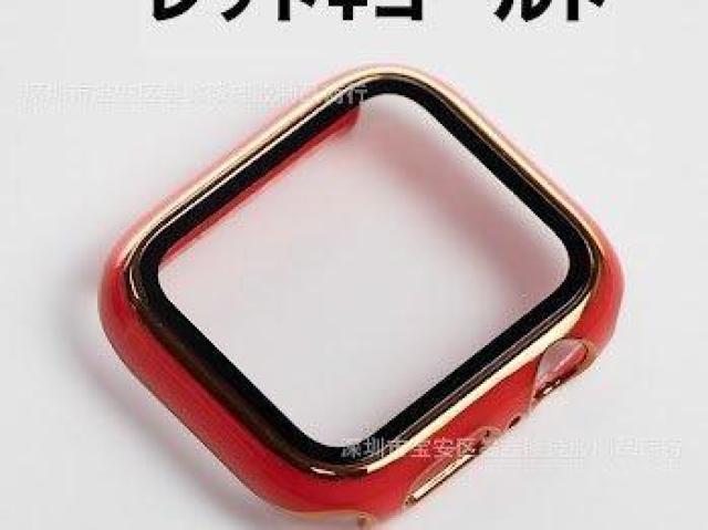 Apple Watch アップル ウォッチ プラスチック 文字盤 ケース カバー 45mm レッド+ゴールド < 男性アクセサリー/時計 Apple Watch アップル ウォッチ プラスチック 文字盤 ケース カバー 45mm レッド+ゴールド < 男性アクセサリー/時計の