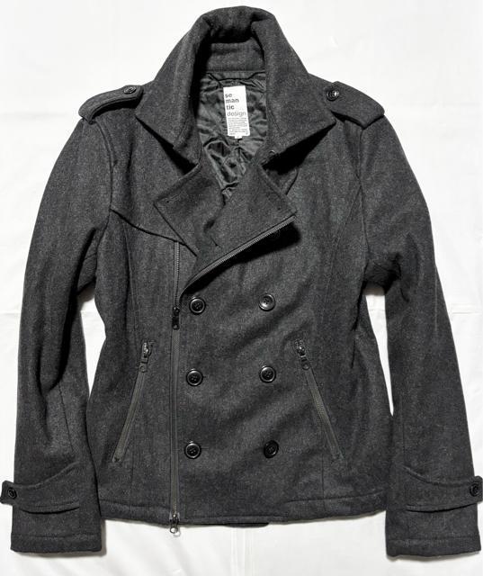 semantic design セマンティックデザイン ライダース 風 ウール 起毛 ピーコート y2k ロック ビジュアル V系 < 男性ファッション semantic design セマンティックデザイン ライダース 風 ウール 起毛 ピーコート y2k ロック ビジュアル V系 < 男性ファッションの