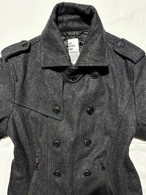 semantic design セマンティックデザイン ライダース 風 ウール 起毛 ピーコート y2k ロック ビジュアル V系 < 男性ファッション semantic design セマンティックデザイン ライダース 風 ウール 起毛 ピーコート y2k ロック ビジュアル V系 < 男性ファッションの