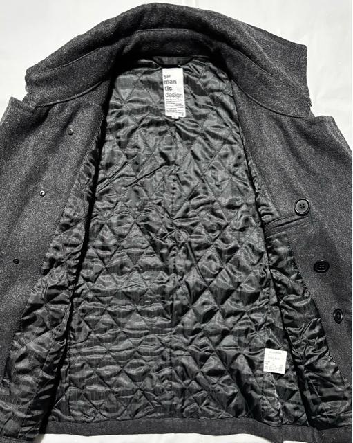 semantic design セマンティックデザイン ライダース 風 ウール 起毛 ピーコート y2k ロック ビジュアル V系 < 男性ファッション semantic design セマンティックデザイン ライダース 風 ウール 起毛 ピーコート y2k ロック ビジュアル V系 < 男性ファッションの