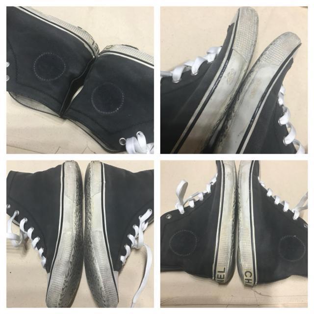 正規品 ヴィンテージ シャネル スニーカー 黒/白38 約24cm < ブランド 正規品 ヴィンテージ シャネル スニーカー 黒/白38 約24cm < ブランドの