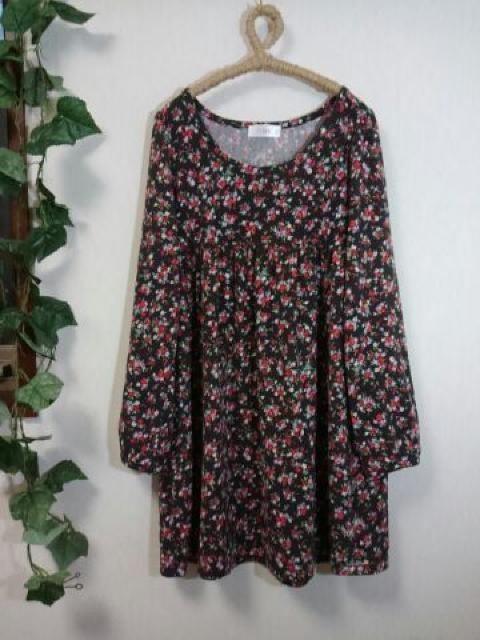 *iiM K* レトロ ハナガラ チュニックワンピース 38(M) < ブランド *iiM K* レトロ ハナガラ チュニックワンピース 38(M) < ブランドの