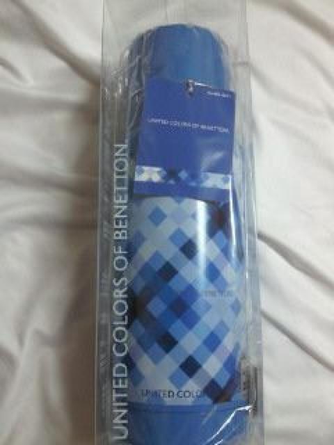 BENETTON ベネトン ステンレス 携帯 魔法瓶 水筒 ボトル ブルー チェック コップ < レジャー/スポーツ  BENETTON ベネトン ステンレス 携帯 魔法瓶 水筒 ボトル ブルー チェック コップ  < レジャー/スポーツの