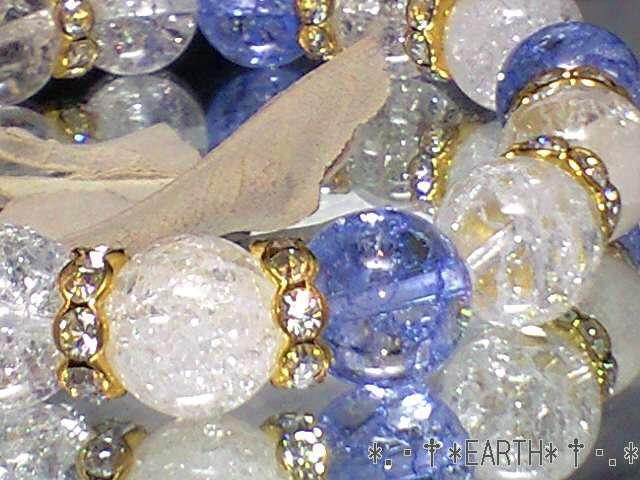 天然石★12ミリ爆裂水晶&ブル-カラークラック水晶数珠 < 女性アクセサリー/時計 天然石★12ミリ爆裂水晶&ブル-カラークラック水晶数珠 < 女性アクセサリー/時計の