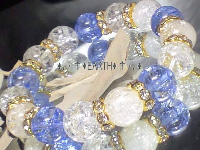 天然石★12ミリ爆裂水晶&ブル-カラークラック水晶数珠 < 女性アクセサリー/時計 天然石★12ミリ爆裂水晶&ブル-カラークラック水晶数珠 < 女性アクセサリー/時計の