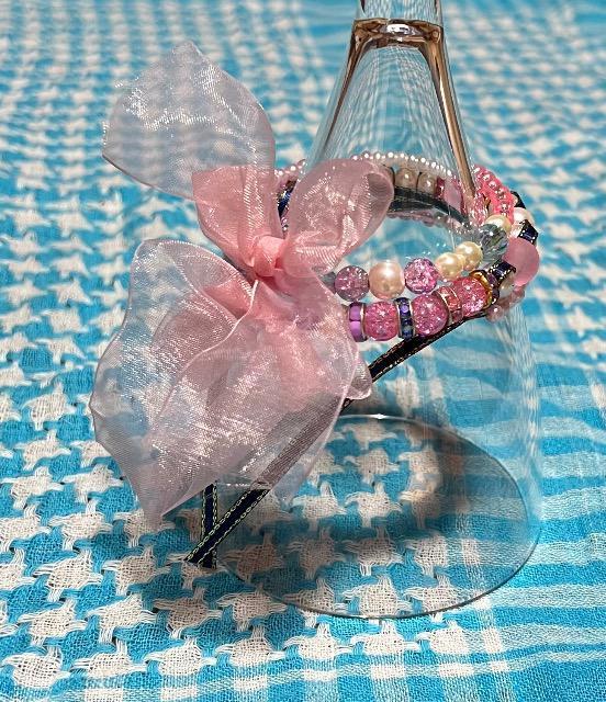 ブルー ピンク キラキラ 2連ブレスレット 未使用 < 男性アクセサリー/時計  ブルー ピンク キラキラ 2連ブレスレット 未使用 < 男性アクセサリー/時計の