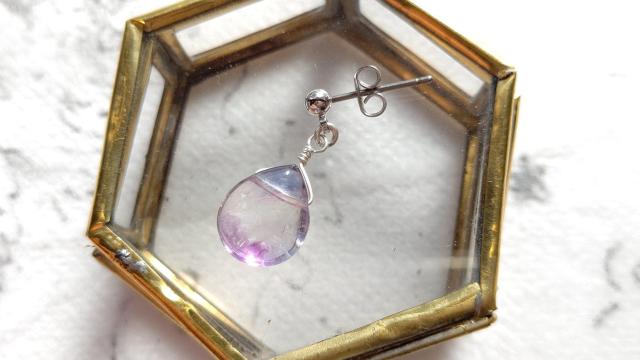 片耳用*フローライトのポストピアス*SF 21045 < 女性アクセサリー/時計 片耳用*フローライトのポストピアス*SF 21045 < 女性アクセサリー/時計の