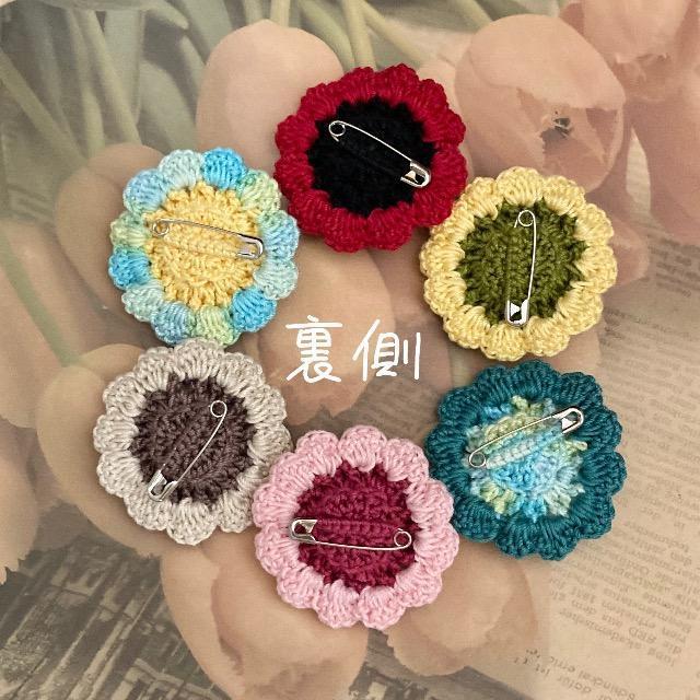 ハンドメイド♪レース編み かぎ針編み お花モチーフのブローチ < 女性ファッション  ハンドメイド♪レース編み かぎ針編み お花モチーフのブローチ < 女性ファッションの