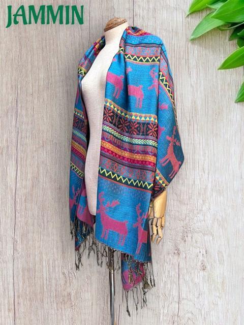 トナカイ柄ストール アジアン エスニック ヒッピー ストール < 女性ファッション トナカイ柄ストール アジアン エスニック ヒッピー ストール < 女性ファッションの