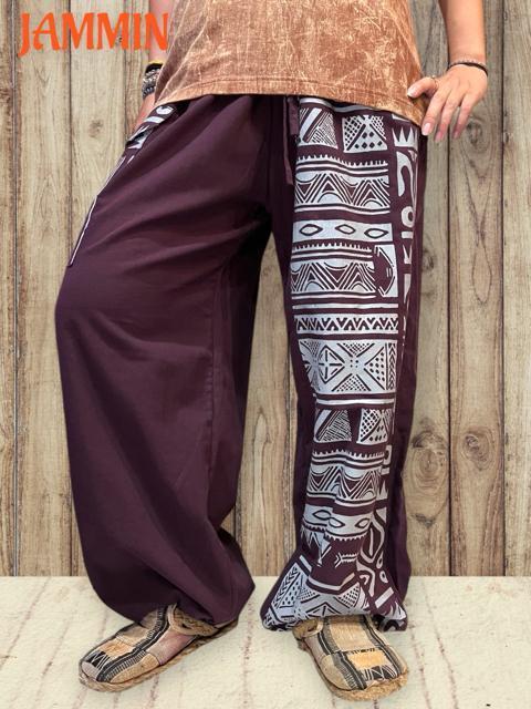 アジアン柄入りゆるめパンツ アジアン 男女兼用 エスニック ヒッピー 個性派 < 男性ファッション アジアン柄入りゆるめパンツ アジアン 男女兼用 エスニック ヒッピー 個性派 < 男性ファッションの