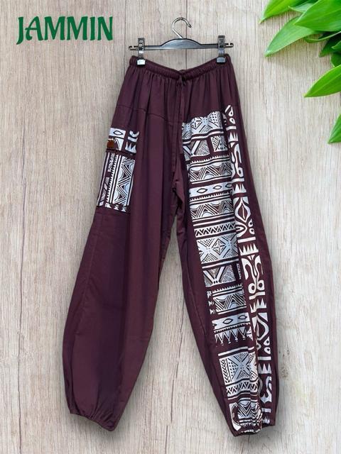 アジアン柄入りゆるめパンツ アジアン 男女兼用 エスニック ヒッピー 個性派 < 男性ファッション アジアン柄入りゆるめパンツ アジアン 男女兼用 エスニック ヒッピー 個性派 < 男性ファッションの