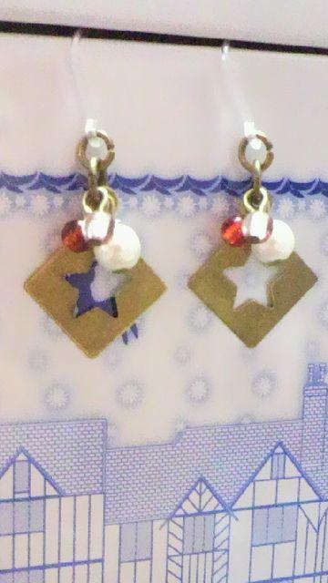 金古美スクエアスター透かし☆チェコジャラ樹脂フック < 女性アクセサリー/時計  金古美スクエアスター透かし☆チェコジャラ樹脂フック  < 女性アクセサリー/時計の