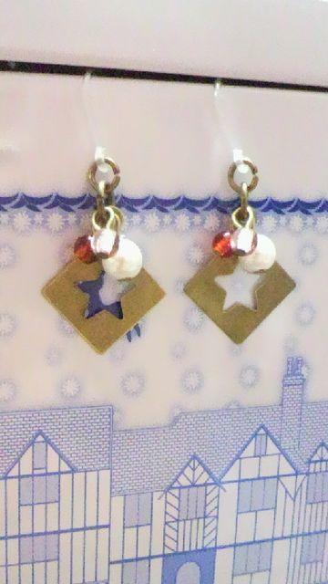 金古美スクエアスター透かし☆チェコジャラ樹脂フック < 女性アクセサリー/時計  金古美スクエアスター透かし☆チェコジャラ樹脂フック < 女性アクセサリー/時計の