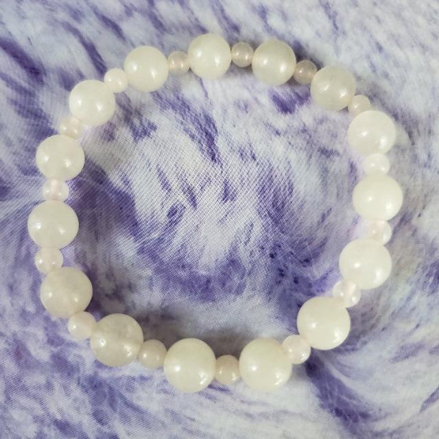 ★天然石★ローズクォーツブレスレット★手首約15.5p★ < 女性アクセサリー/時計 ★天然石★ローズクォーツブレスレット★手首約15.5p★ < 女性アクセサリー/時計の