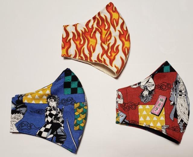 F42 【限定】100★ 鬼滅の刃3枚set 立体マスク(*^^*)ハンドメイド品 < 女性ファッション  F42 【限定】100★ 鬼滅の刃3枚set 立体マスク(*^^*)ハンドメイド品 < 女性ファッションの