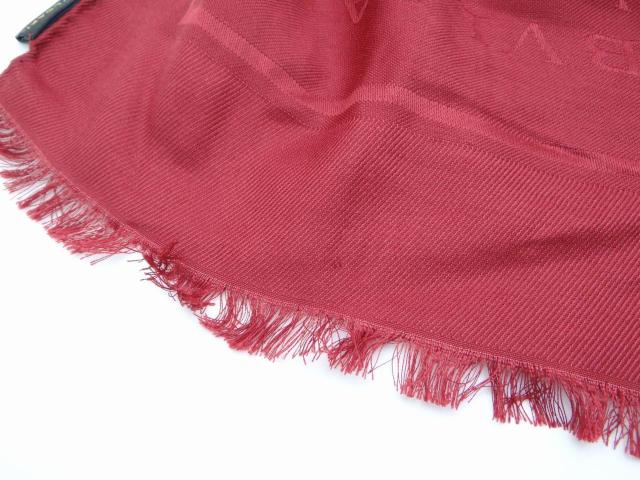 BVLGARI ブルガリ ロゴマニア シルク×ウール ストール ショール レッド<USED>【送料無料】 < ブランド BVLGARI ブルガリ ロゴマニア シルク×ウール ストール ショール レッド<USED>【送料無料】 < ブランドの