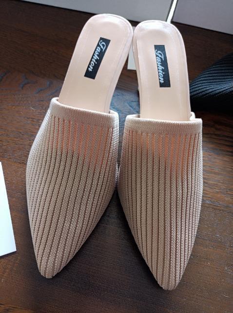 ミュールパンプスサンダル★ベージュ★新品同様★メッシュニット★ < 女性ファッション  ミュールパンプスサンダル★ベージュ★新品同様★メッシュニット★ < 女性ファッションの