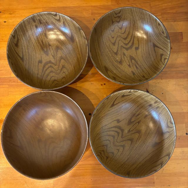 美濃焼 特撰 創作 陶器 木目調 多用碗 丼 麺類 和食器 4個セット < インテリア/ライフ  美濃焼 特撰 創作 陶器 木目調 多用碗 丼 麺類 和食器 4個セット  < インテリア/ライフの